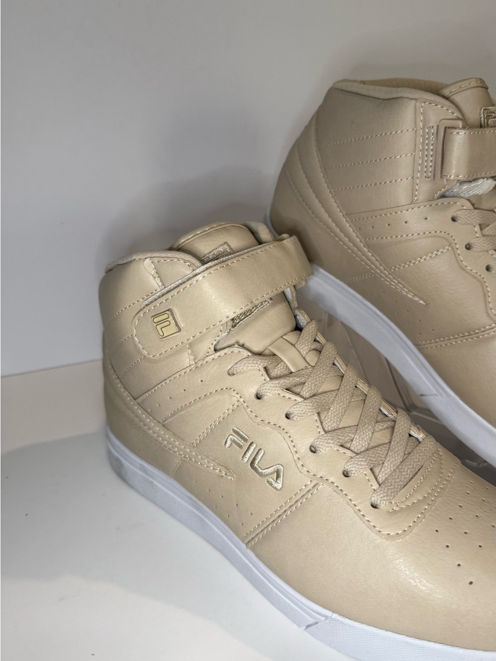 Fila Beige High-Top Athletic Sneakers